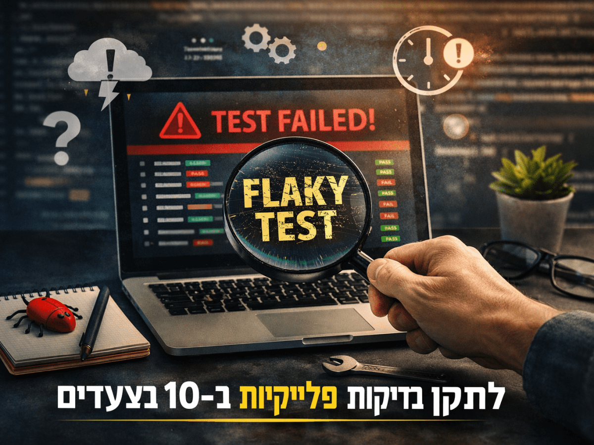 לתקן בדיקות פלייקיות (Flaky Tests) ב־10 צעדים – מבפנים, בלי קיצורי&nbsp;דרך